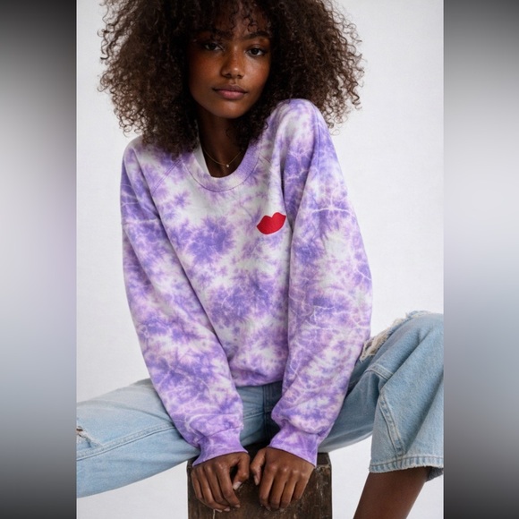 Clare V Tops - Clare V. Purple Tie-Dye Sweatshirt
